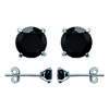 [L6293] - Silver Black 'Essentiel' Silver Earrings (rhodium-plated) - 5 Mm