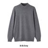 Autumn Winter Long Sleeve Inner Wear High End Mock Neck Sweater Men Korean Style Loose Casual Solid Color Knit Base Layer