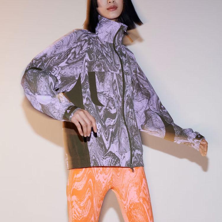 adidas X Stella McCartney TrueCasuals Тканая спортивная куртка свободного покроя с принтом Женская верхняя одежда Розовый Фиолетовый IB5095