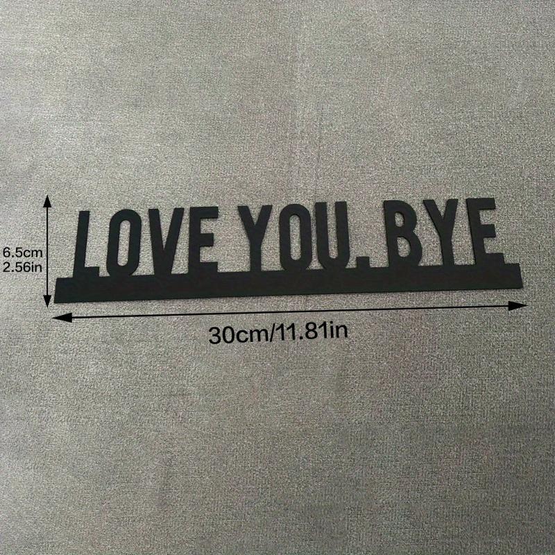 1PC Classic Metal "LOVE YOU BYE" Sign - Geometric Wall Art for Living Room, Indoor Wall Decor - Unique Home Decoration & Gift Idea for Valentine's Day