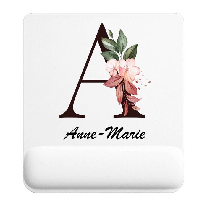 Tapis de souris - PLANETEE - Anne‑Marie Lettre Fleur - Multicolore - 22x18 cm - Surface lisse antidérapante