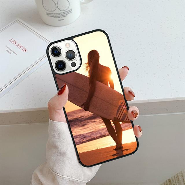 ГАВАЙСКИЙ ПЛЯЖ ДЕВУШКА-СЕРФЕРКА СЕРФИНГ ИСКУССТВО Чехол для телефона Для iPhone 17 Air 14 15 16 13 12 Чехол Для Apple Pro Max Plus