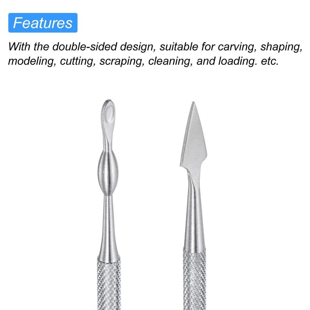 Uxcell Wax Carving Wax Carving Stainless Spear Point Cone Hand Tool for Shaping and Modeling Knife, Double-Ended Tool, Steel, & Tip,