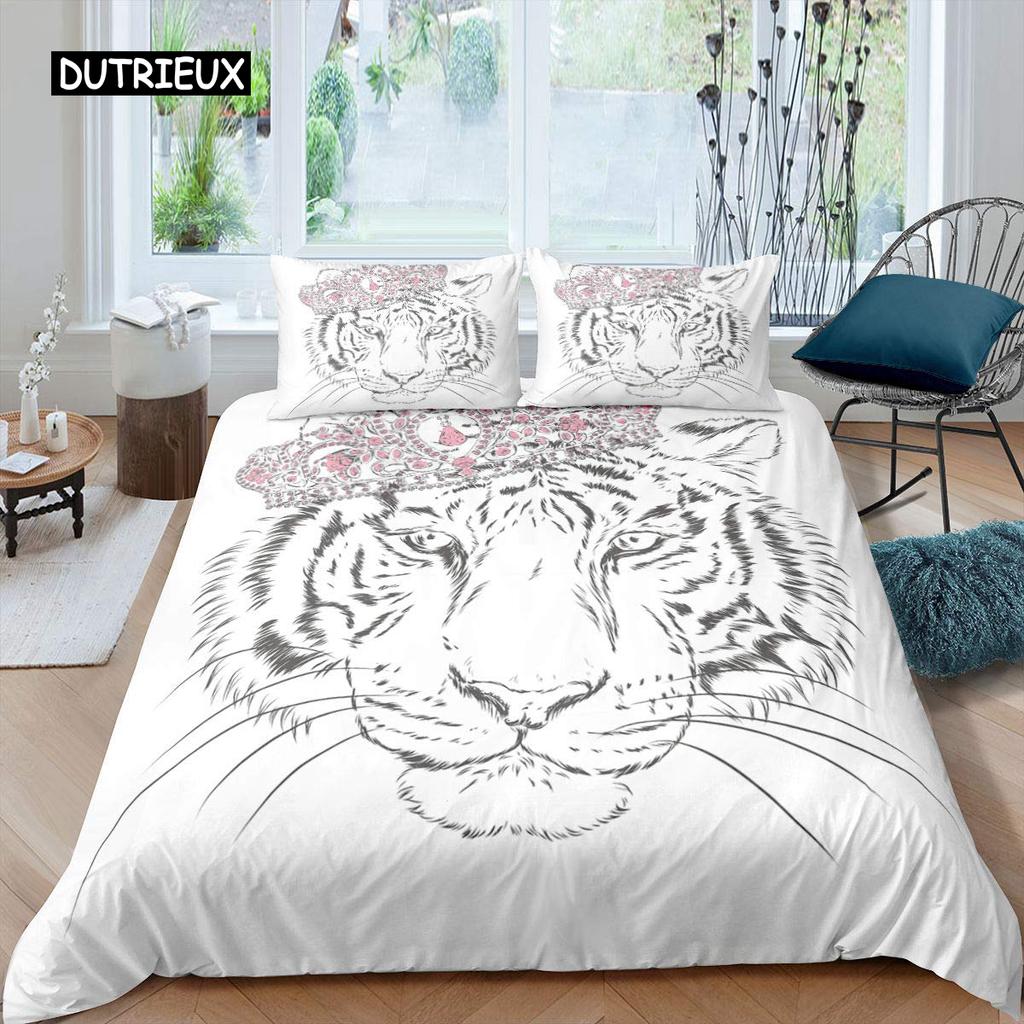 Комплект постельного белья Queen с нарисованной вручную короной и надписью Queen в стиле барокко, комплект постельного белья для двоих, черно-белый пододеяльник