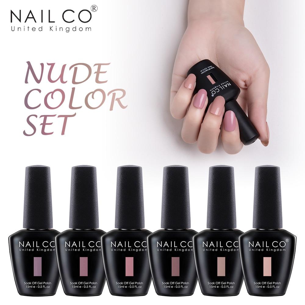 NAILCO 15 мл телесного коричневого кофейного цвета, гель-лак для ногтей, дизайн Lakiery Hybrydowe Vernis, блестящий маникюрный УФ-гель для ногтей