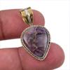 Natural Tiffany Stone 925 Solid Sterling Silver Gift TwoTone Pendant 1.25" U3p96