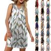 Women's V-neck Summer Casual Beach Vacation Women's Sleeveless Floral Print Sundress