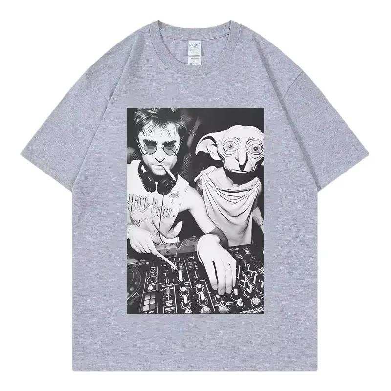 Dobby the House Elf DJ Fun Meme Gótico Camiseta Casual Y Relajada De Manga Corta Retro