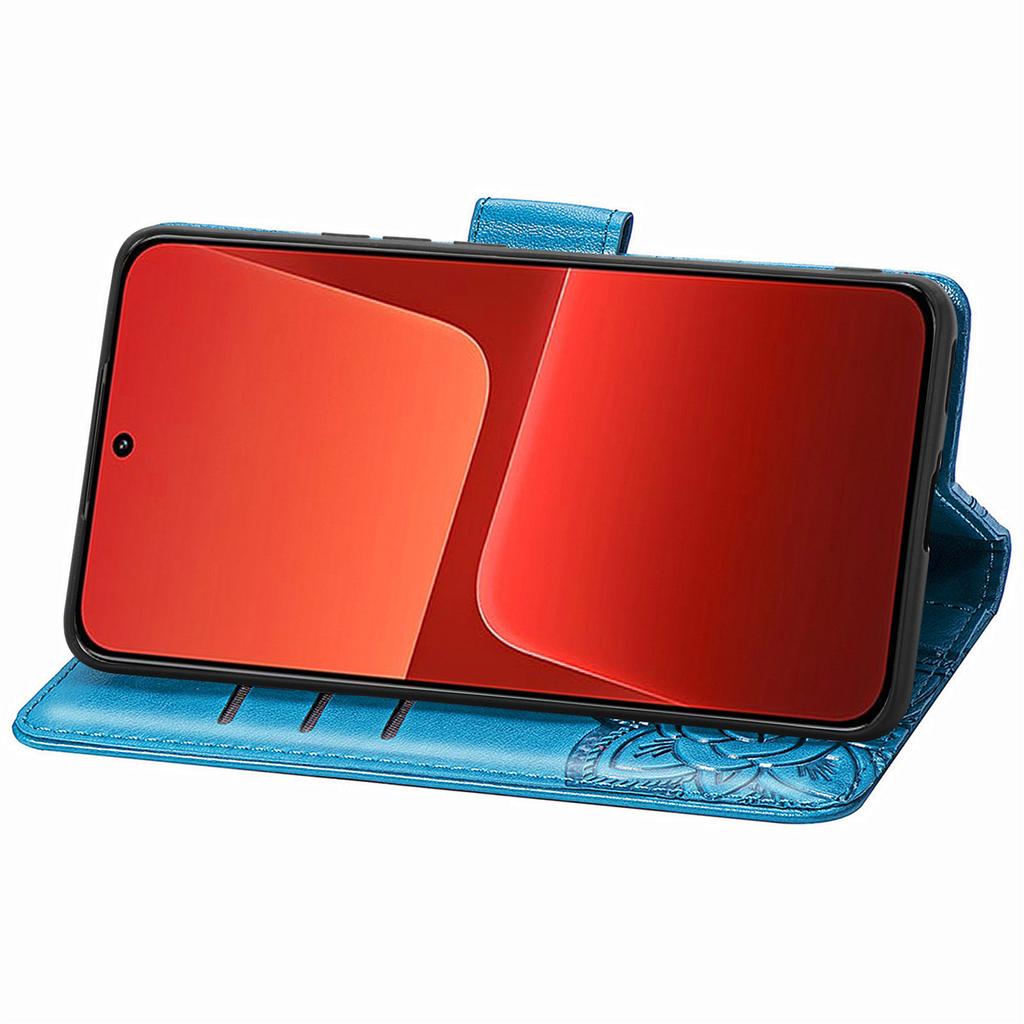 Cell Phone Case for Xiaomi 13 5G,PU Leather Wallet Imprinted Butterfly Pattern Stand Phone Cover