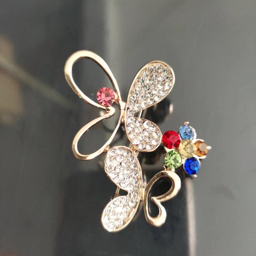 Brooch High-End Sense Niche Light Luxury Suit Bow Rhinestone Corsage High-End Alloy Creative Clothing Accessories