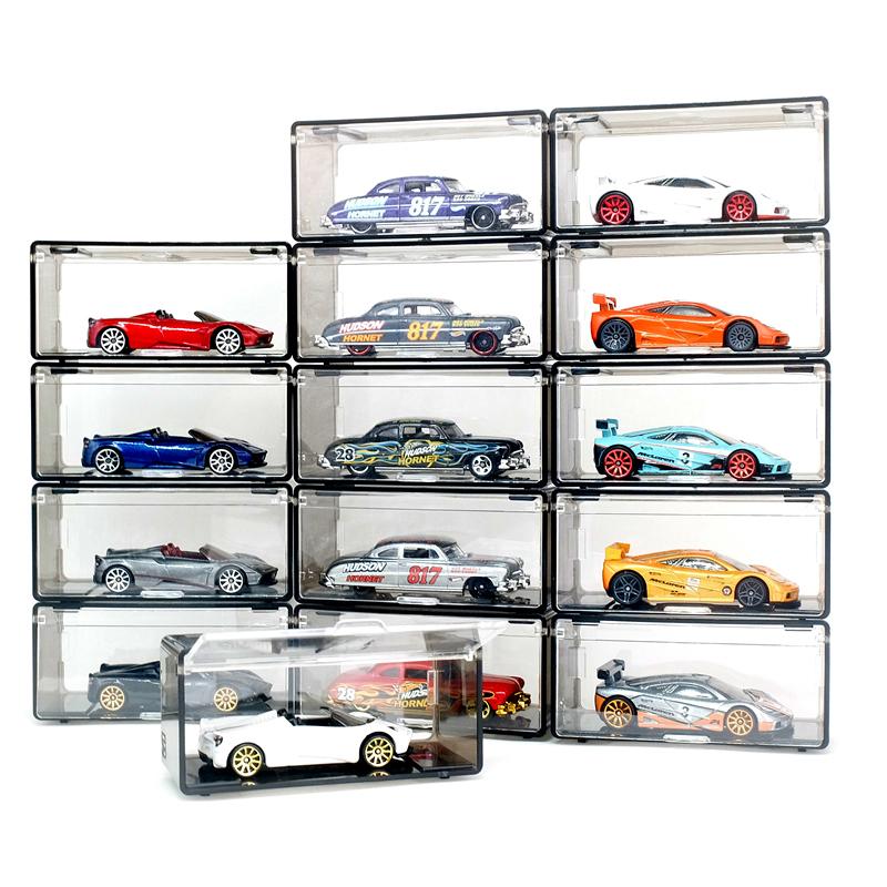 1 шт. прозрачный пылезащитный штабелируемый ящик для хранения без автомобиля литая модель автомобиля дисплей коробка детский литой ящик для хранения модели автомобиля