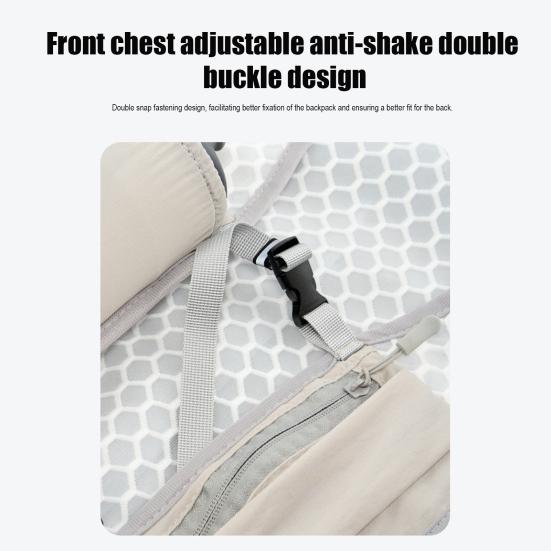 Vest Backpack Breathable Mesh Adjustable Buckles Hiking Vest Safety Reflective Strips Water Bottle Storage Running Backpack