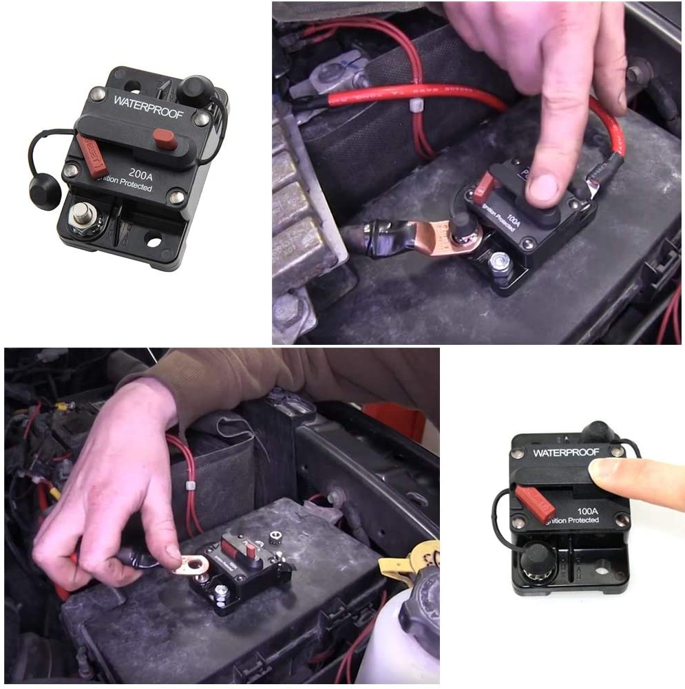 DaierTek 30A-300A Circuit Breaker 12V Trolling with Manual Reset Boat Manual Power Protect for Audio Fuse Car 48VDC Waterproof