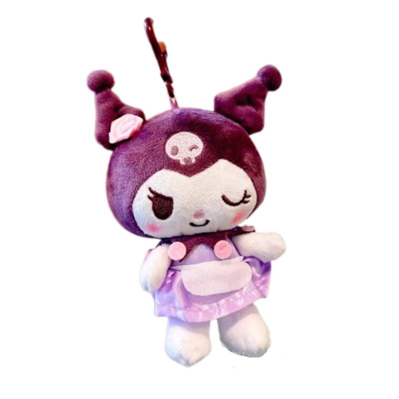 Оригинальный плюшевый брелок Sanrio Kuromi, милый мультяшный маленький дьяволенок, подвеска на сумку, подарок