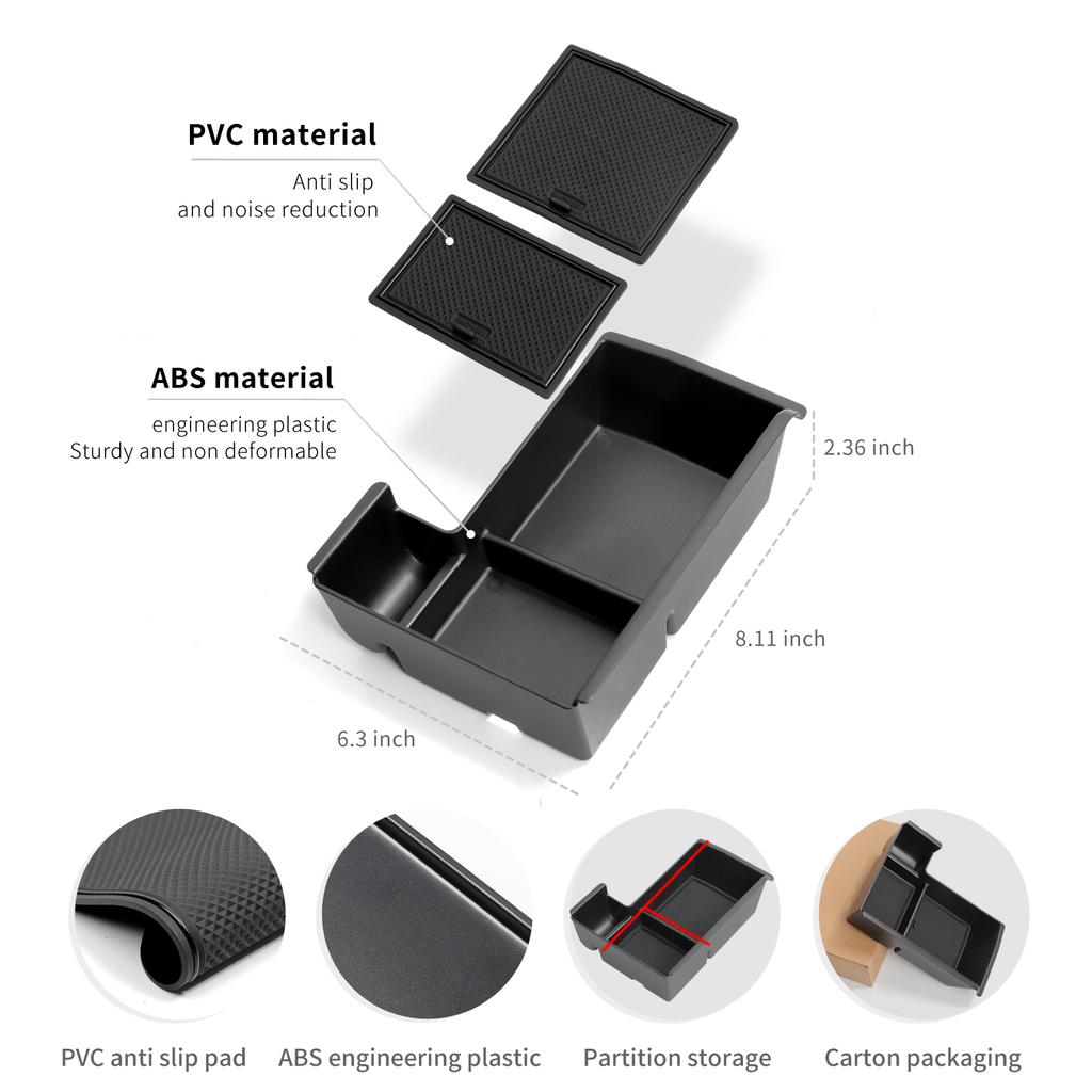 For BYD Seal U Sealion 6 Song Plus DM-i 2025 Car Armrest Storage Box ABS Organizer Case Tidying Accessories Right Hand Drive