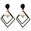 Non Pierced Temperament Long Matte Square Pendant Clip On Earrings Sequins Geometric Ear Clips Female Elegant Oorbellen Brincos