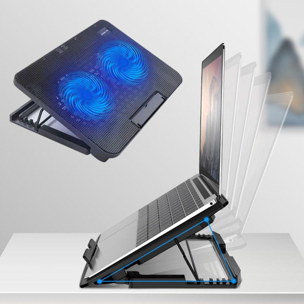 Прочная Регулируемая Подставка-Охладитель для Ноутбука с USB-Портом и LED-Подсветкой, Вентилятор-Охладитель для Ноутбука, Металлическая Сетка, Охладитель для Ноутбука, Офис