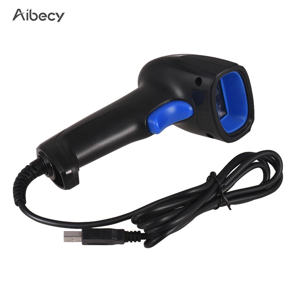 Сканер штрих-кода Aibecy USB Автоматический считыватель штрих-кодов 1D Портативный POS