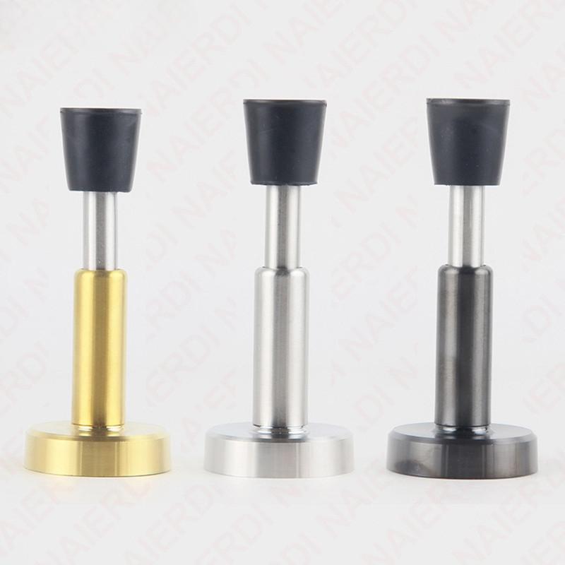 Регулируемый сверхпрочный гидравлический дверной упор из нержавеющей стали с резиновым буфером, настенный