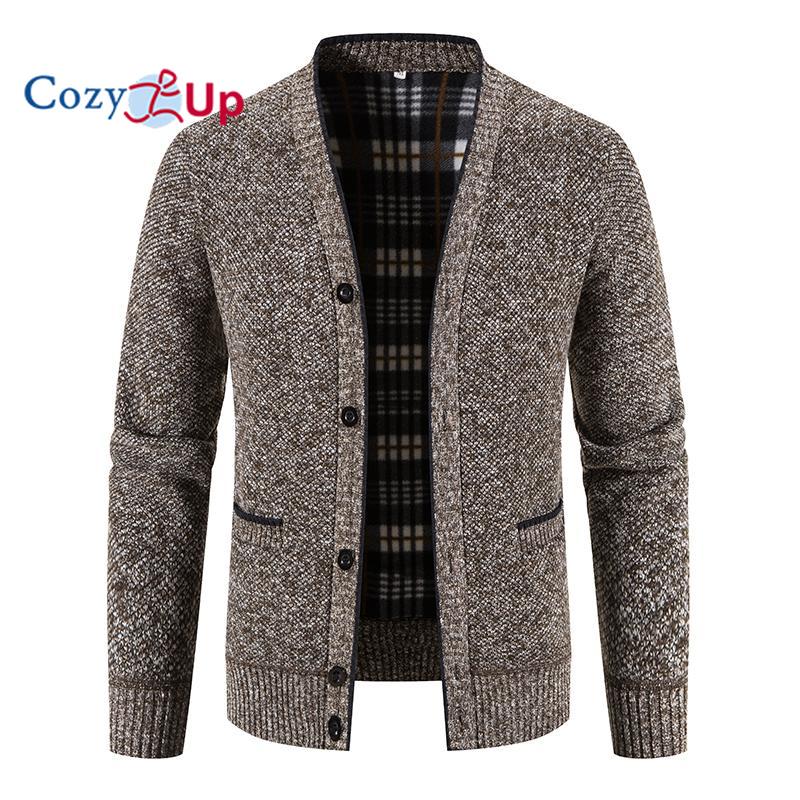 Cozy Up Мужской теплый свитер-кардиган с длинными рукавами, осенне-зимняя куртка