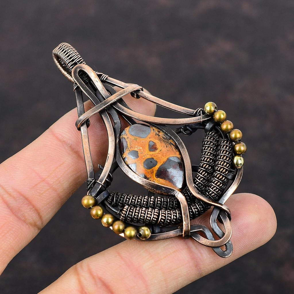 Подвеска из боксита, подвеска из медной проволоки, ювелирные изделия из боксита, подвеска ручной работы, ювелирные изделия из медной проволоки, подарок для мамы, подвеска из натурального драгоценного камня