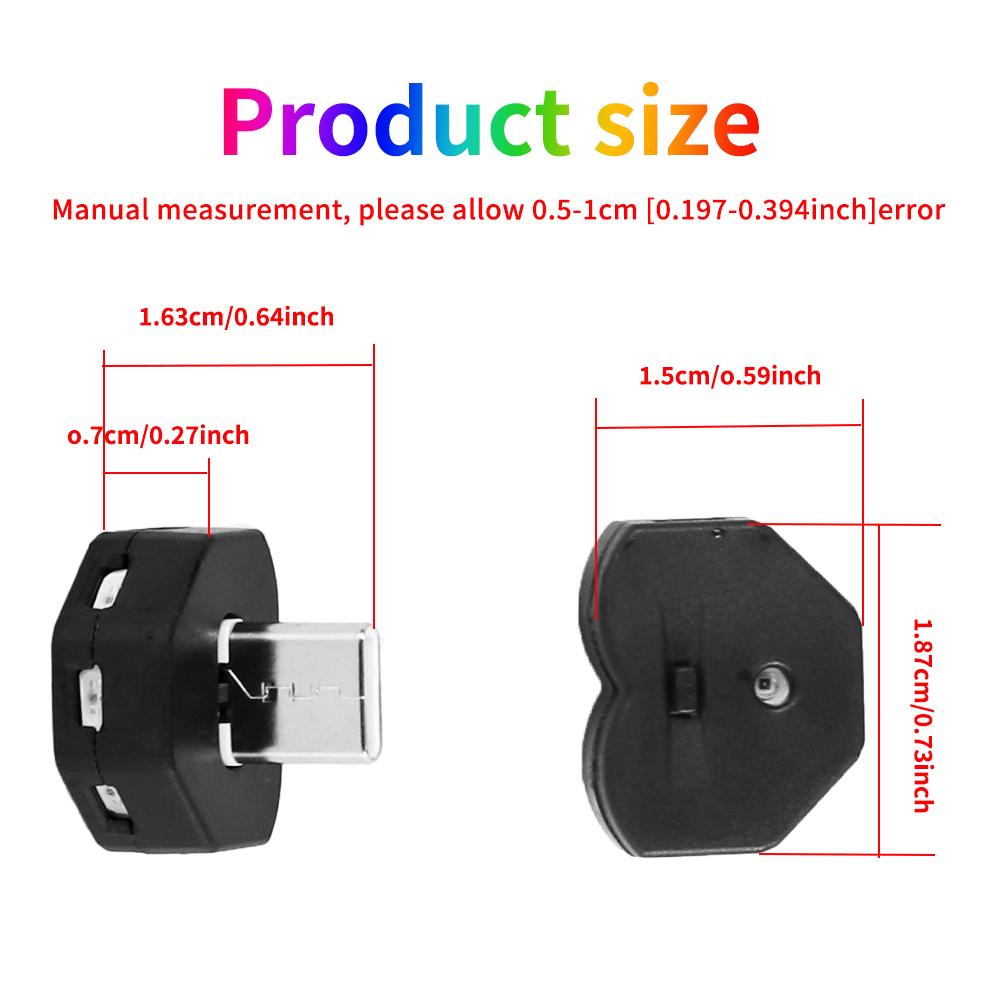 Mini Type-C LED RGB многофункциональный окружающий свет 8 цветов сменный 5 В для автомобильного компьютера и внешних аккумуляторов различных устройств