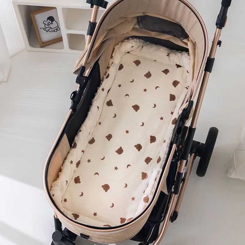 Soft Comfortable Baby Stroller Pad Newborn Thick Bean Fleece Cotton Cushion Wholesale Ready Stock