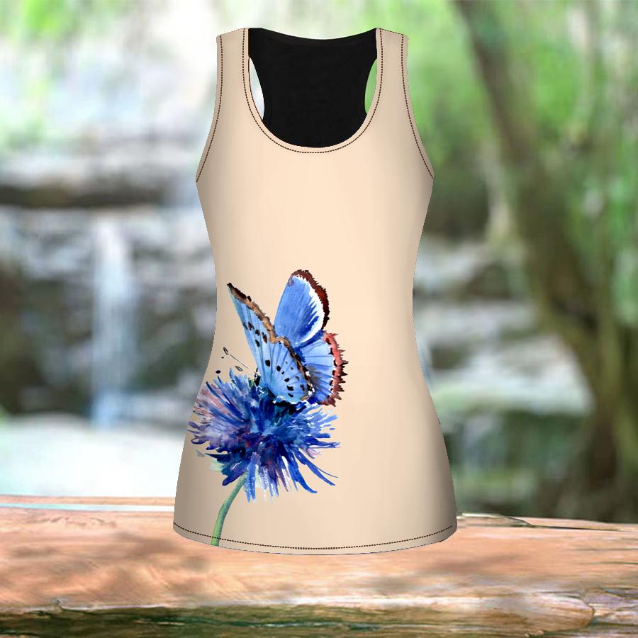 Женские летние спортивные рубашки с 3D розовым принтом бабочки для занятий йогой и тренажерным залом, жилеты больших размеров