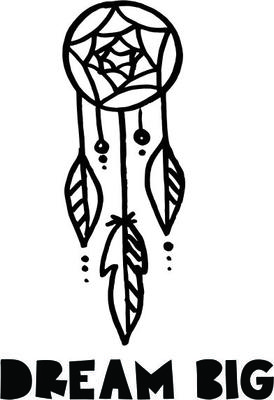 Printtoo Dream Большой текст с дизайном Dream Catcher Квадратный деревянный резиновый штамп-2 x 2
