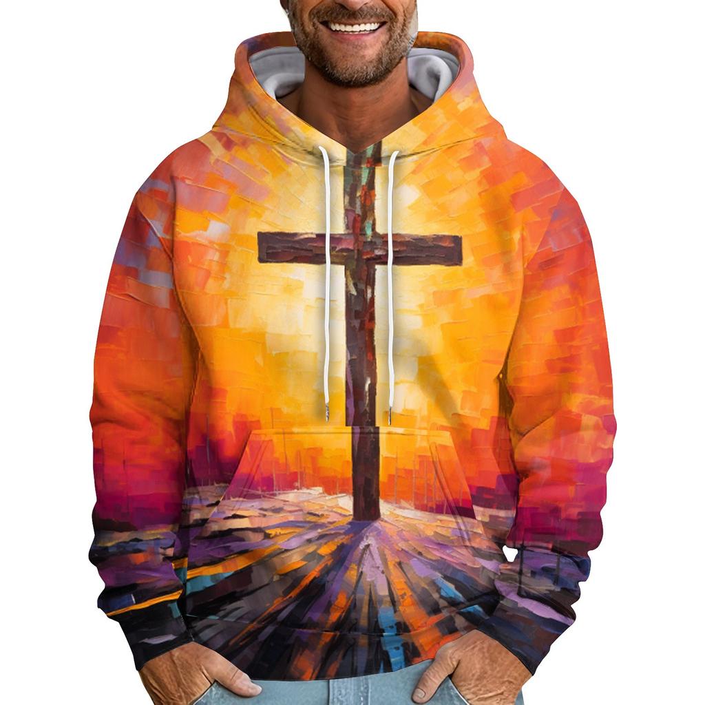 Мужская свободная толстовка с капюшоном с принтом, мужская повседневная модная спортивная толстовка