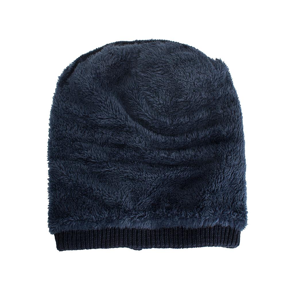 Осень и зима новый бархатный XX горизонтальная полоса термосвитер шапка вязаная шерстяная шапка