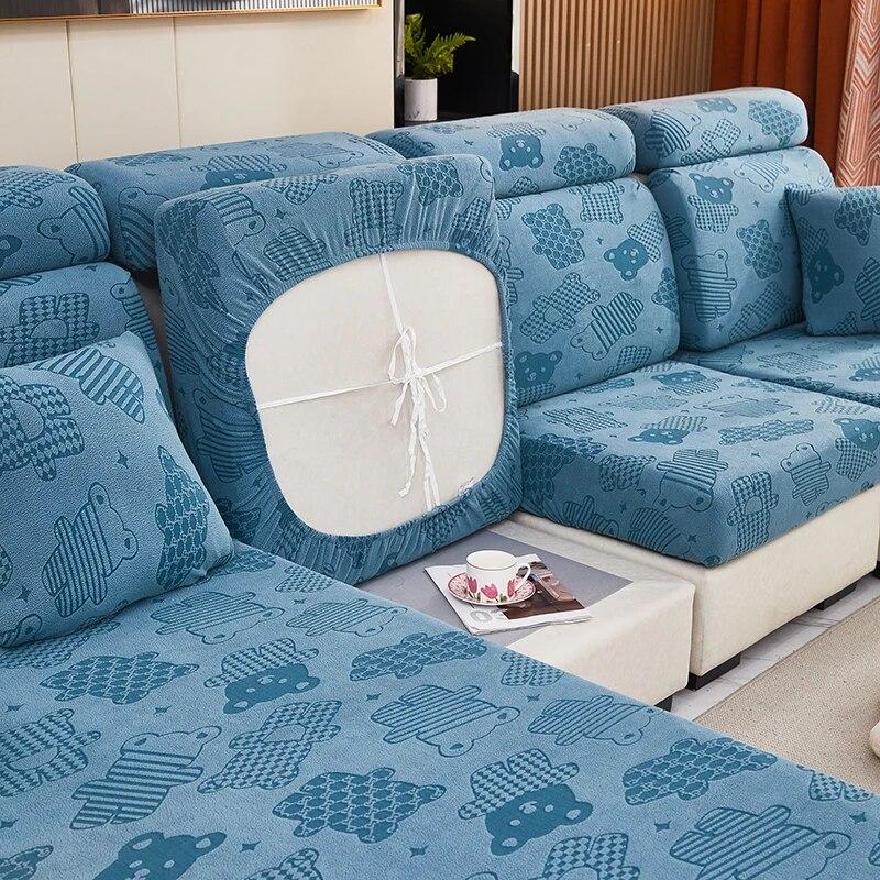 Плюшевые чехлы для диванных подушек для обычного дивана L-образной формы, чехлы для дивана Chaselong, эластичные чехлы с жаккардовым цветком, украшение для дома