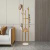 Heavy Duty Golden Hall Tree Hat Coat Hanger Shelves with Marble Base