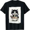 Samurai Cat Japanese Art Ramen Novelty Kawaii Funny Cat T-Shirt