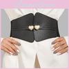 Heart Minimally Shaped Buckle Decoration Women Elasticity Wide Belt Waist
