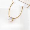 Легкое роскошное ожерелье с одним бриллиантом и цирконием, романтическая трендовая нишевая цепочка на ключицу