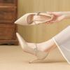 New Temperament Pointed Women's High Heels Shallow Mouth Sexy Single Shoes High Sense Wedding Shoes Women