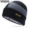 Ветрозащитные Теплоизоляционные Вязаные Шапки для Велоспорта на Открытом Воздухе Мужские Однотонные Толстые Флисовые Зимние Мягкие Плюшевые Шерстяные Шапки