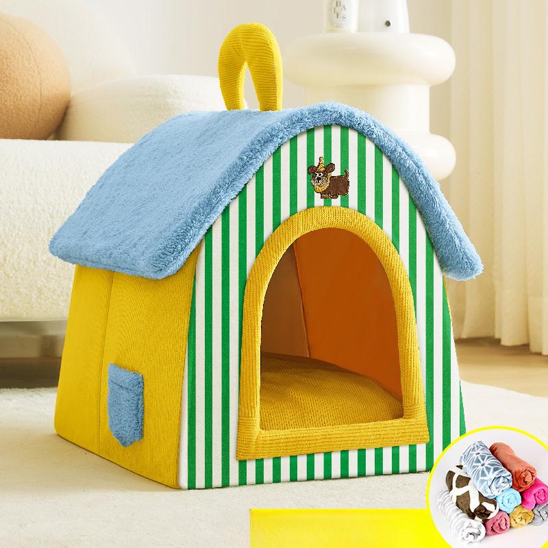 Гнездо для кошки зимой, теплое, закрытое, съемное и моющееся, чувство безопасности, роскошная вилла, домик для питомца, собачья будка, универсальная, на все времена года