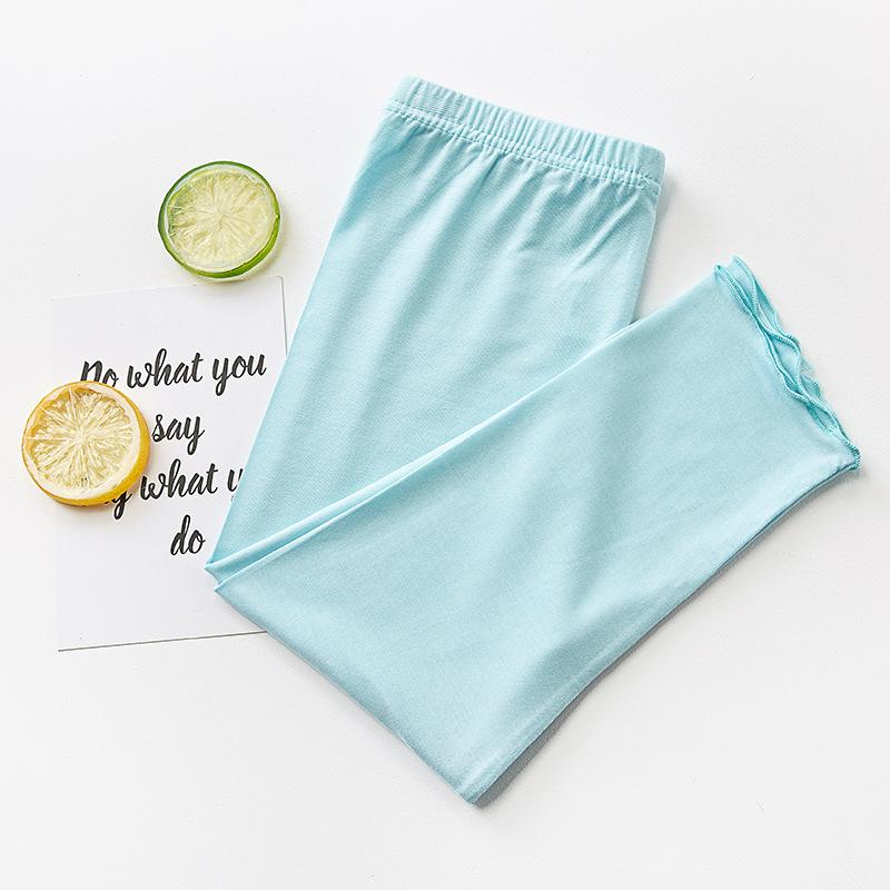 Летнее детское нижнее белье, базовый цвет, модал, детские укороченные брюки с черной грибковой кромкой, детские леггинсы