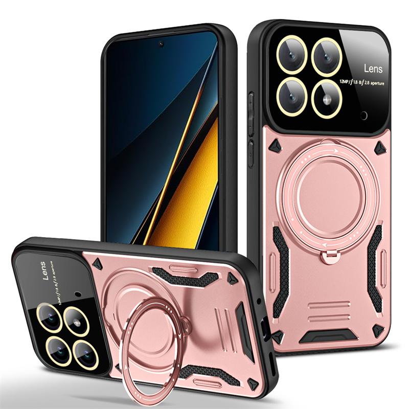 Для Poco X6 Pro 5G чехол магнитное кольцо бронированные чехлы для телефонов Poko Little X6 X 6 Pro X6pro Pocox6pro защита камеры задняя крышка
