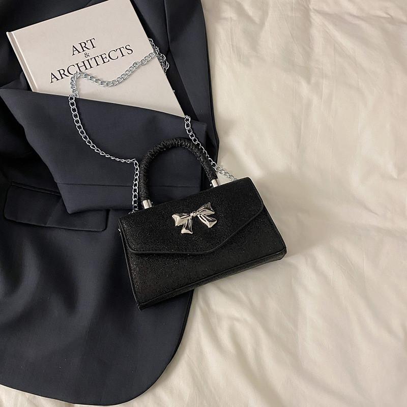 Нежная и модная сумка-бант и блестящая цепочка на одно плечо для повседневных выходов