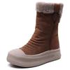 Fashion GKTINOO 2025 Winter New Genuine Leather Thick Sole Wool Warm Short Boots Women Platform Side Zipper Snow Boots Increased Height