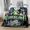 C-coraline Cartoon Printied Blanket Warm Beautiful Flannel Soft and Comfortable Blanket Home Travel Blanket Birthday Gift