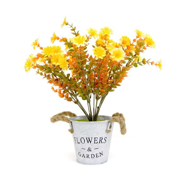 6 Pcs Artificial Fall Flowers UV Resistant Faux Plants Outdoor Decoration Realistic Fake Flower Bundles for Thanksgiving Porch Window Box Planter