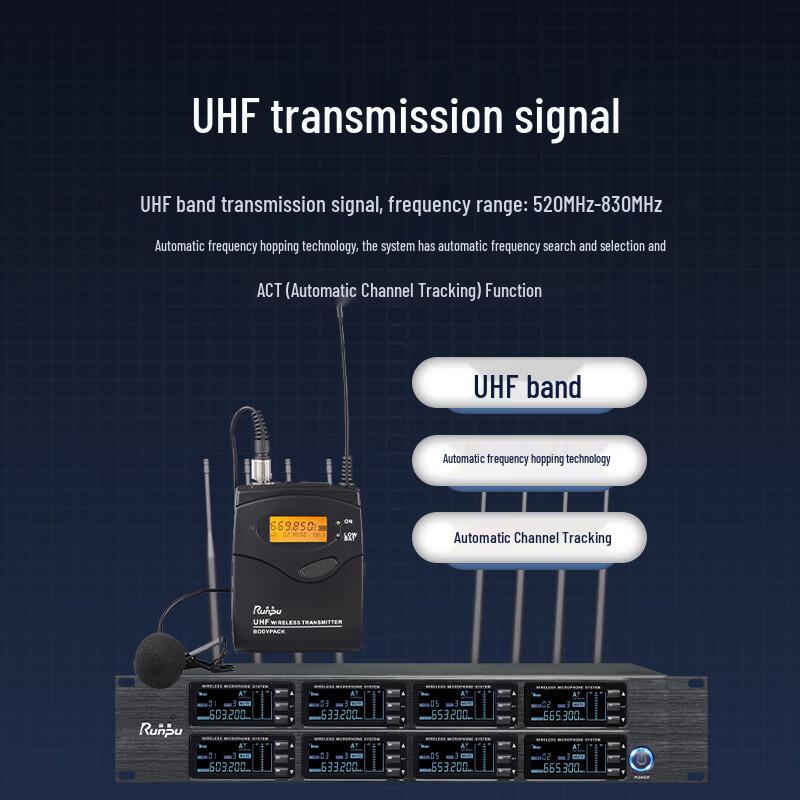 Runpu Professional Wireless Conference Microphone System (8-Channel Lavalier) (CN version)