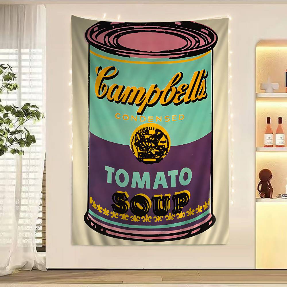 AndyS WWarhol Pop Art Tomato Soup Hanging Bohemian Tapestry Hanging Tarot Hippie Wall Rugs Dorm Home Decor