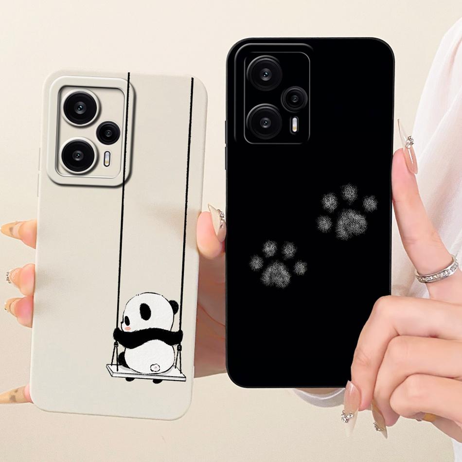 For Xiaomi Redmi Note 12 Turbo Cute Cat Flower Cartoon Phone Case For Redmi Note12 Turbo Shockproof Soft Silicone Bumpers
