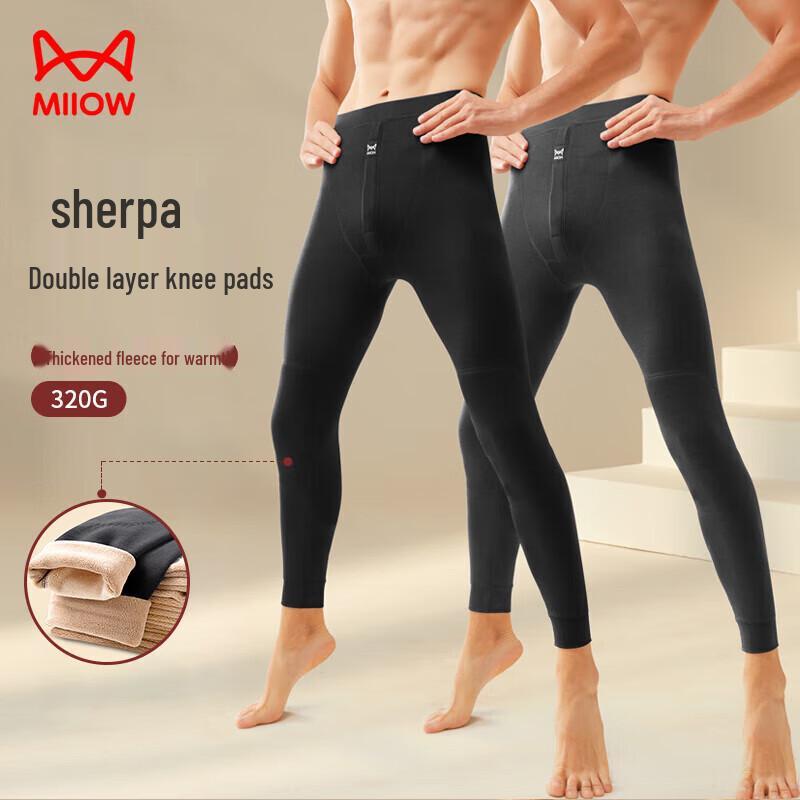 Мужские утепленные термобрюки Mao Ren с флисовой подкладкой и шерстяными наколенниками