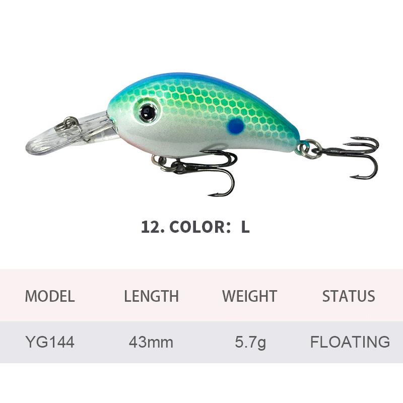 4.3cm 5.7g Fishing Lures Floating Micro Crankbait Wobbler Swing Mini Artificial Hard Bait Fishing Accessories Stream Decoy YG144